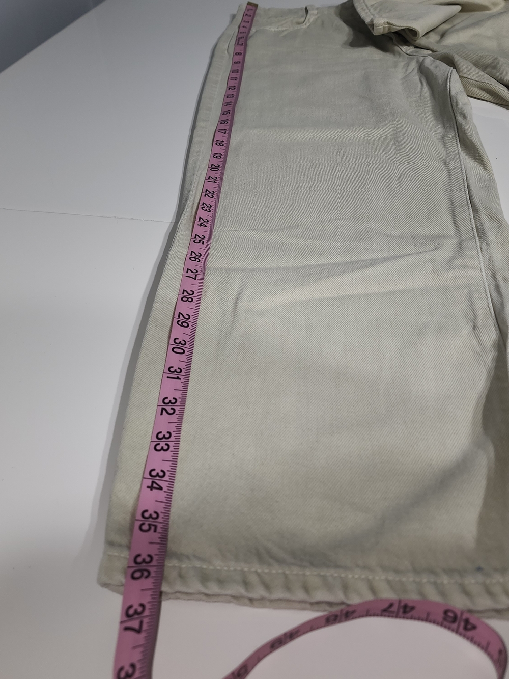 Zara Wide Leg Button-Front Jeans in Light Beige - Picture 4 of 7